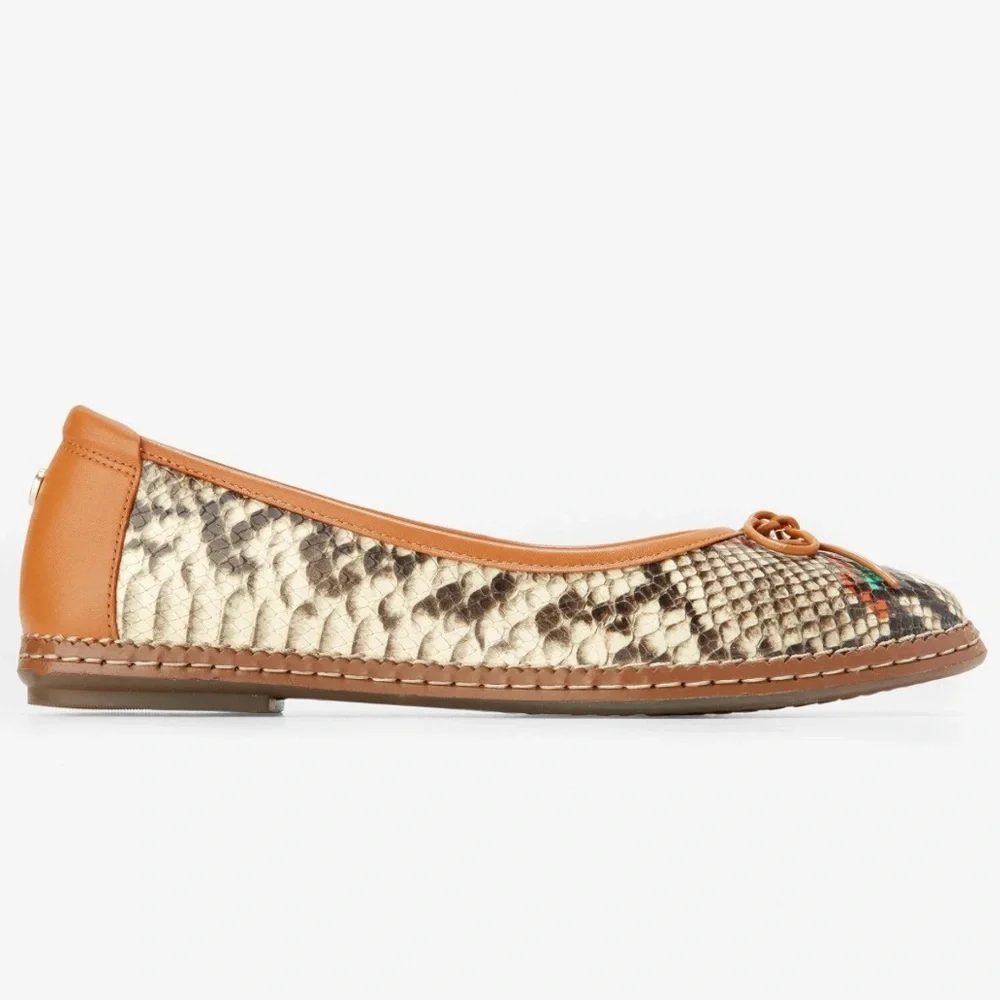 Cole Haan Cloud All Day Snake Print Ballet Flats loafers leather size 10 NEW